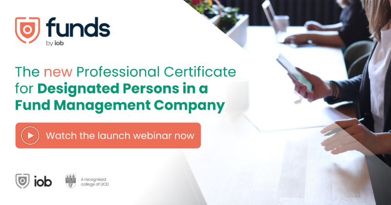 iobLearn's tweet photo. IOB will launch a new programme for the funds industry. The Level 9 programme will focus on the role of Designated Persons within Irish Fund Management Companies.
#DesignatedPersons #Funds #InvestmentFunds #ManCo #CentralBank #FinancialServices #UCD #IOB @IrishFunds