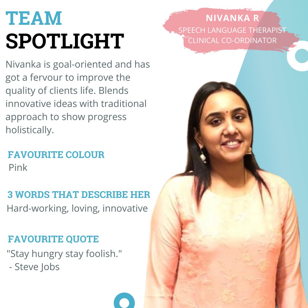 1specialplace's tweet photo. 💡Team Spotlight: NIVANKA R (Speech Language Therapist, Clinical co-ordinator at 1SpecialPlace).
📎Link in bio
.
#speechtherapyteam #indiaspeechtherapy #slpsgodigital #teletherapyslp #teleslpeeps #teleslpindia #telespeechtherapy #telepractice #onlinespeechtherapy #1specialplace https://t.co/C041RL51H6