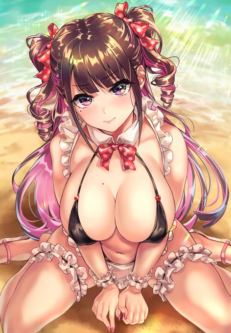 メイド水着の姫川さん💜
「キモ…じろじろ見すぎだし…///」
#オギャ恋 