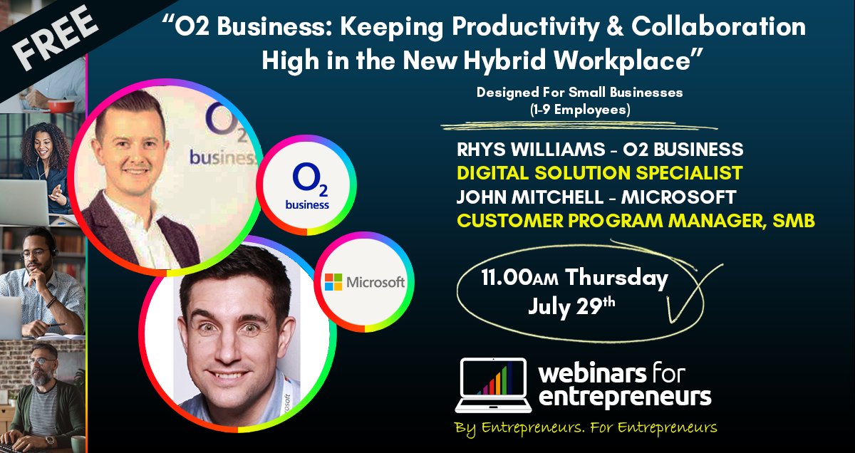 Small Businesses are facing a big challenge with the return to the office - do they bring everyone back in or stick to a hybrid model?

Join our Webinar with O2 &amp; Microsoft to find out their expert advice on hybrid working👇

crowdcast.io/e/o2business-p…

#remoteworking #hybridworking
