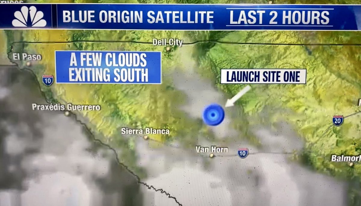 Morgan Chesky T Minus 42 Minutes Per Blueorigin Until Liftoff For Its Newshepard Rocket On Its First Manned Flight The Crew Of Four Should Now Be Boarding The Capsule That Will