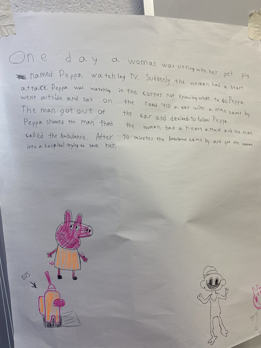 Yesterday we wrote stories to go along with this comic strip. #esl #summerschool