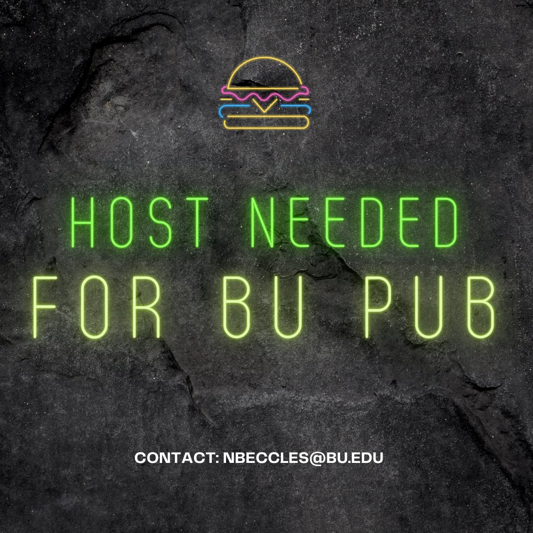 Host needed for the BU Pub will be required to check both state ID’s and Student ID’s at the door. Learn more on student link!