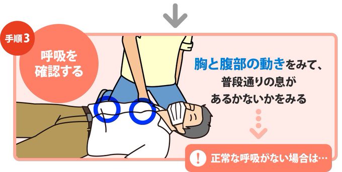 心肺蘇生法の手順のtwitterイラスト検索結果