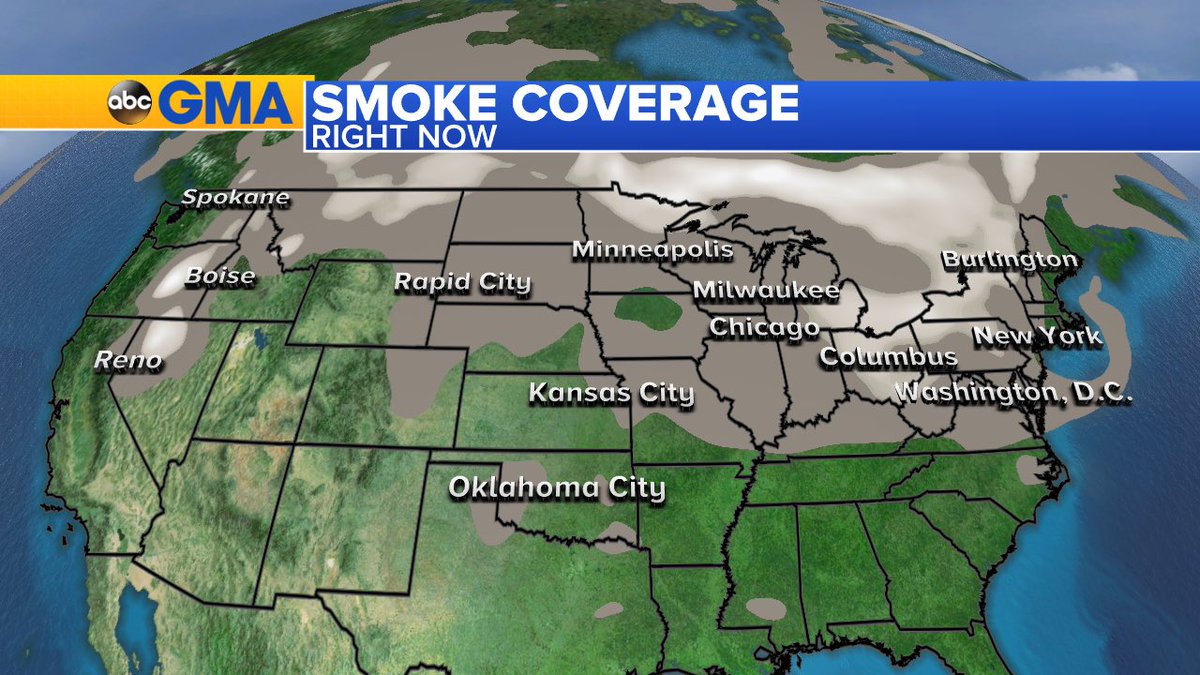 From Lyndhurst, NJ <a href="/SamWnek/">Sam Wnek</a> can usually see NYC crystal clear… not with all the wildfire haze/smoke in the sky (Canadian fires influencing too!)

will impact sunsets as well for so many folks from South Dakota to Maine! Swipe to see the map.

#smoke #haze #wildfire #canada