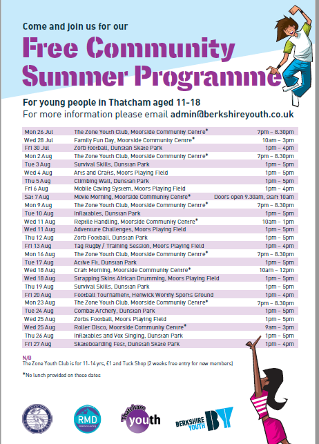 BerksYouth's tweet photo. We will be offering lots of fun &amp; enriching activities for #youngpeople over the summer holidays.
Here are some of the fantastic things which will be happening in #WestBerkshire.

@WestBerkshire @ThatchamTC @ThatchamYouth @rmdadventure #SummerHolidays #HAF2021 #youngpeople https://t.co/o8I52frUtU