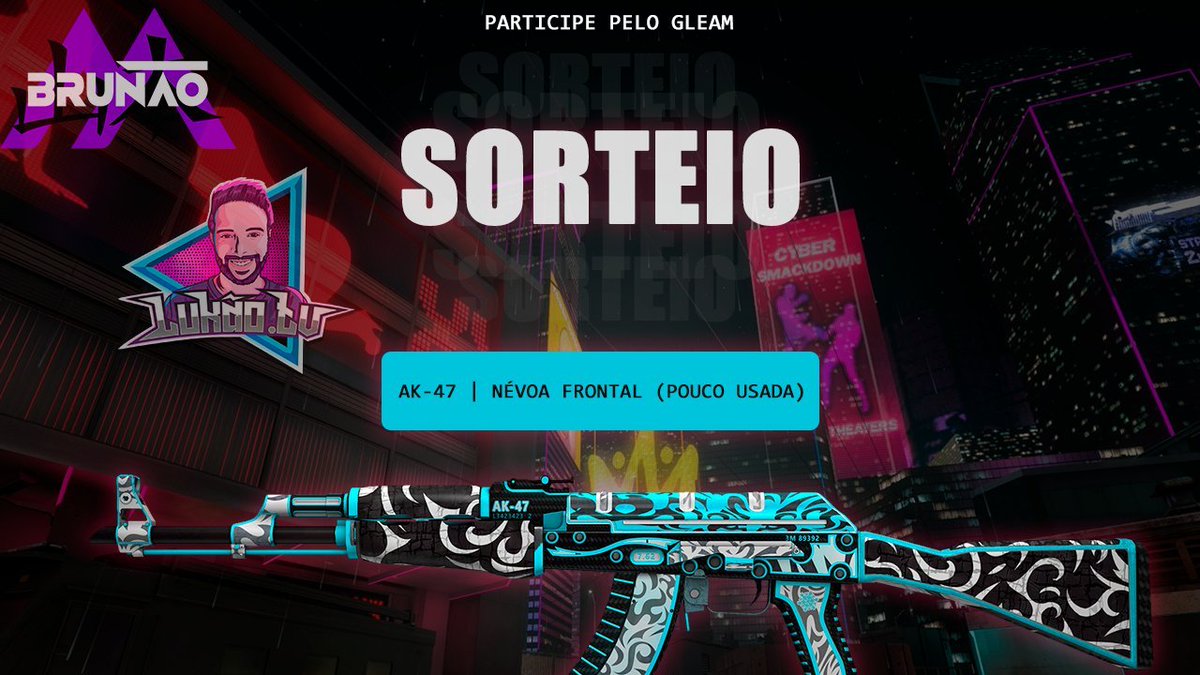 lukao150's tweet photo. Sorteião god da semana, em parceria com o @falabrunaotv!

AK-47 | Frontside Misty MW, bem nice. Para participar, basta completar as entradinhas do gleam:
https://t.co/8aY6FS3qvC
https://t.co/8aY6FS3qvC

Sorteio será feito na live dele, dia 23/07, às 22! https://t.co/mp2x6FvMOK