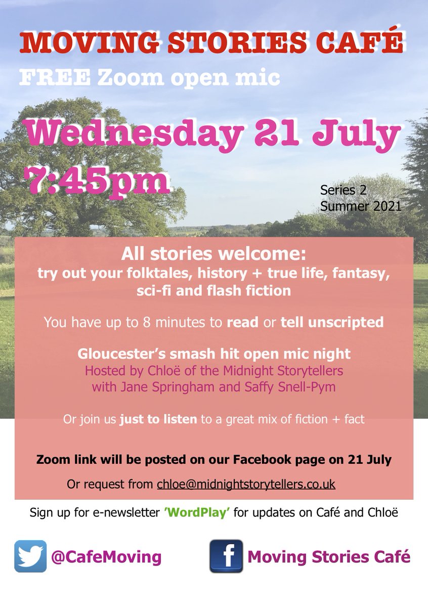 Chloe Green (@draconicsexpert) on Twitter photo #stories tomorrow: free #openmic #spokenword Zoom 7:30pm for 7:45pm. Tell or read #VerbalJazz
Email me/see Facebook Event via flyer for link.
<a href="/GKLomax343/">G K Lomax</a> <a href="/dramestics/">Dramestics</a> <a href="/Artfeststroud/">Stroud Arts Festival</a> <a href="/Stroudtheatre/">Stroud Theatre Festival</a> <a href="/reflexfiction/">Reflex Press</a> <a href="/ScreenSpoke/">Spoke in the Lamp</a> <a href="/PaganWriting/">Pagan Writers</a> @gareth_jayne <a href="/MurraySpear/">Murray</a> <a href="/writes_carol/">CarolSheppardWrites</a> #stories tomorrow: free #openmic #spokenword Zoom 7:30pm for 7:45pm. Tell or read #VerbalJazz
Email me/see Facebook Event via flyer for link.
<a href="/GKLomax343/">G K Lomax</a> <a href="/dramestics/">Dramestics</a> <a href="/Artfeststroud/">Stroud Arts Festival</a> <a href="/Stroudtheatre/">Stroud Theatre Festival</a> <a href="/reflexfiction/">Reflex Press</a> <a href="/ScreenSpoke/">Spoke in the Lamp</a> <a href="/PaganWriting/">Pagan Writers</a> @gareth_jayne <a href="/MurraySpear/">Murray</a> <a href="/writes_carol/">CarolSheppardWrites</a>