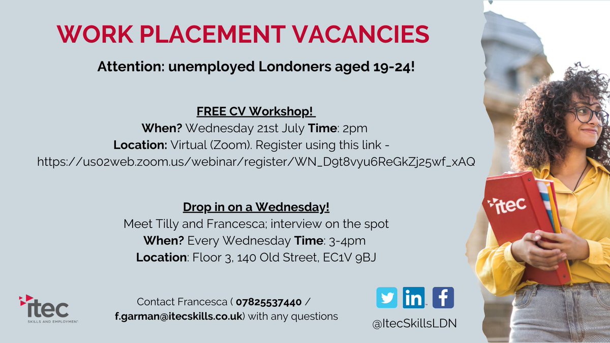 Today at 2pm! #VIRTUAL #CV #WORKSHOP >>> us02web.zoom.us/webinar/regist…

@JCPinEastLondon @JCPinNthLondon @JCPinWestLondon <a href="/JCPinSthLondon/">JCPinSthLondon</a> <a href="/BoostBarnet/">BOOST Barnet</a> <a href="/CSCTheCentre/">Itec@the-centre</a> <a href="/GroundworkLON/">Groundwork London</a> <a href="/natyouthagency/">NYA</a>   <a href="/notgoingtouni/">Not Going To Uni</a> <a href="/BarnetCouncil/">Barnet Council</a> <a href="/Bromley_by_Bow/">BromleybyBow Centre</a> @PoplarHARCA <a href="/ITECskills/">Itec Skills</a> <a href="/PG_CareersLon/">National Careers LDN</a>