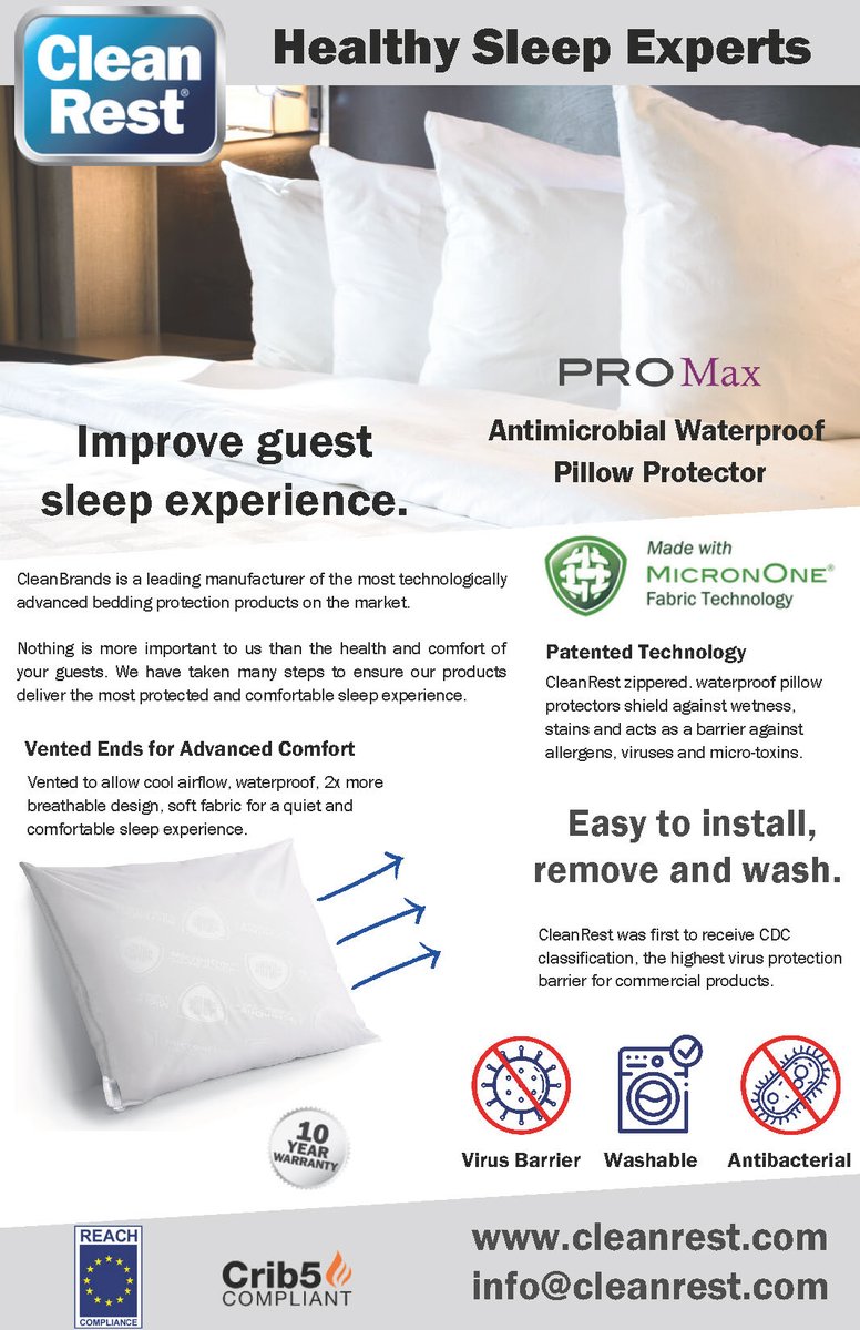 Guest Supply (@syscoguestemea) on Twitter photo The PROMax Pillow Protector from CleanRest is made with patented technology to shield from wetness, stains and create a barrier against allergens & viruses.
guestsupply.co.uk/Products/subca…
01733 384 100
sales@guestsupply.co.uk
#sleepwell #hotelindustry The PROMax Pillow Protector from CleanRest is made with patented technology to shield from wetness, stains and create a barrier against allergens & viruses.
guestsupply.co.uk/Products/subca…
01733 384 100
sales@guestsupply.co.uk
#sleepwell #hotelindustry