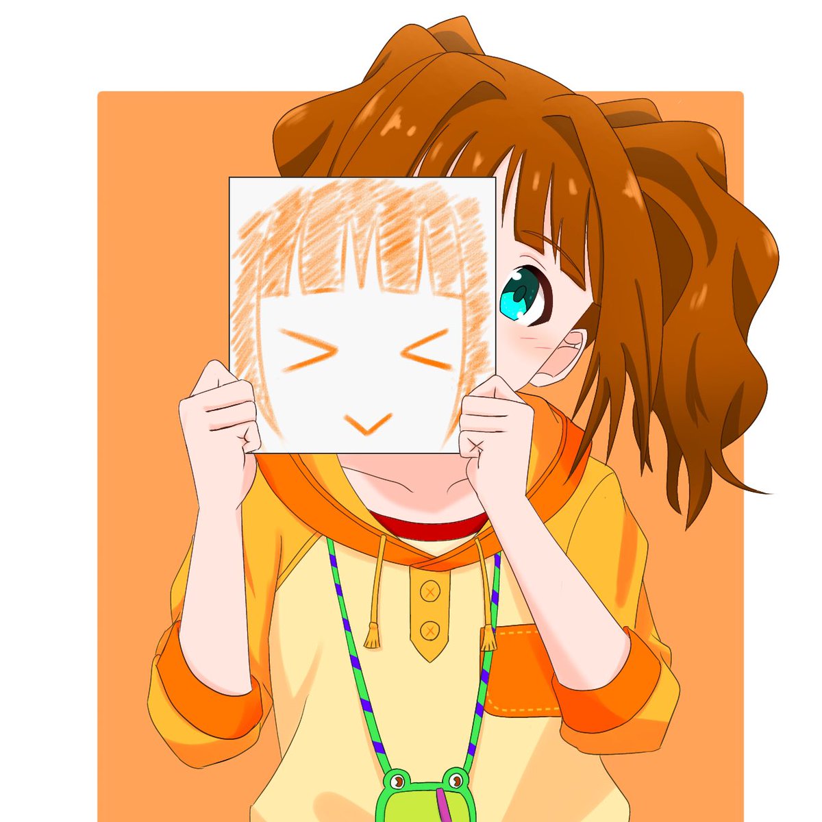 高槻やよい 「>璃奈ちゃんボードのマネをする高槻やよい #odaibako_tmyk_7」|ともゆきPのイラスト