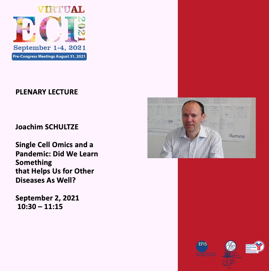 We are very pleased to welcome Professor Joachim Schultze from University of Bonn at ECI 2021! #eci2021 #europeancongressofimmunology #Immunity #ImmuneSystem <a href="/EFIS_Immunology/">EFIS</a> <a href="/y_efis/">yEFIS</a> <a href="/TurkImmunoloji/">Türk İmmünoloji Derneği</a>