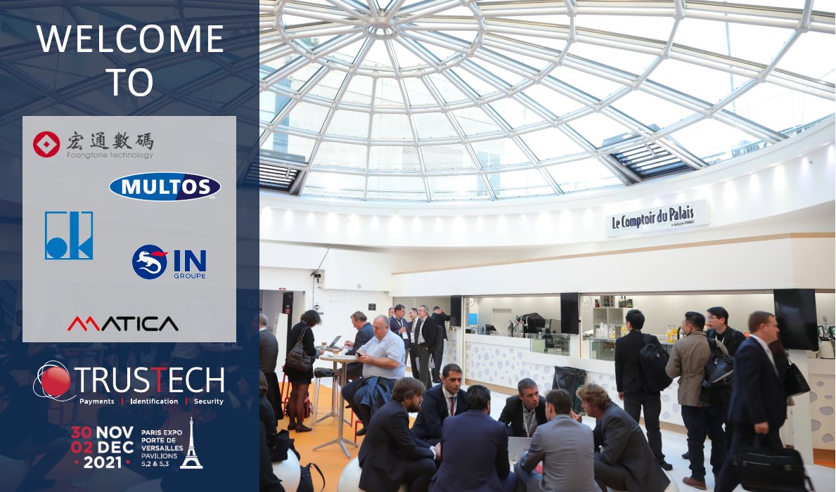TRUSTECH_Event's tweet image. Welcome @MaticaCorp 🇨🇭, #FoongtoneTechnology 🇹🇼, #OttoKunnecke 🇩🇪, @IN_Groupe 🇫🇷 and #Multos 🇬🇧 among our exhibitors!
Join them from 30 November to 2 December in Paris for #TRUSTECH2021 ➡️ bit.ly/3iJTnR1

#payments, #Identification &amp;amp; #Security #Event