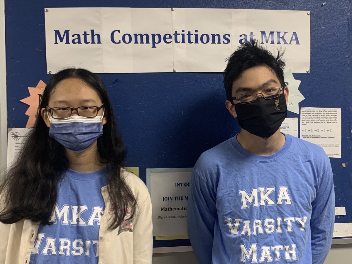 MKAcademy's tweet photo. Congratulations to Cindy Hu '22 &amp; Sebastian So '22 who both qualified for the American Invitational Mathematics Exam (AIME) by scoring in the top 5% nationally on the American Mathematics Competition (AMC)! https://t.co/lPq6CBosrU