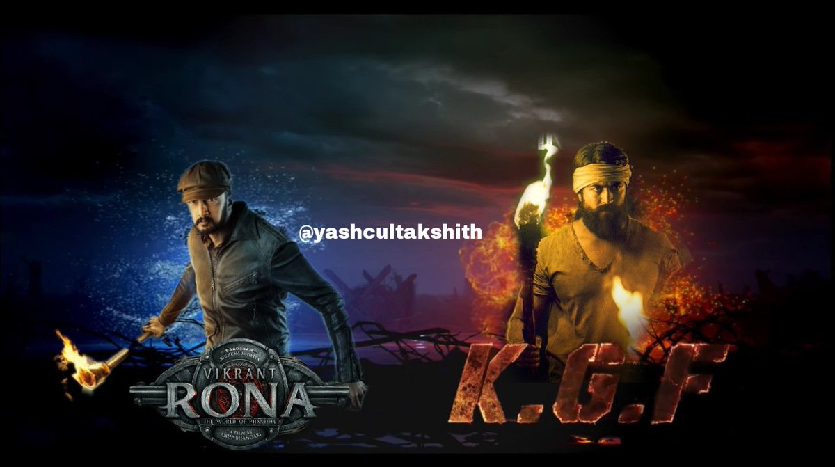YashCultAkshith's tweet photo. Here's my edit💥
MASS gangster Rocky(fire🔥) X
CLASS inspector Vikarnt Rona(water💧)
#KGFChapter2 #VikrantRona https://t.co/GPO7CViofT