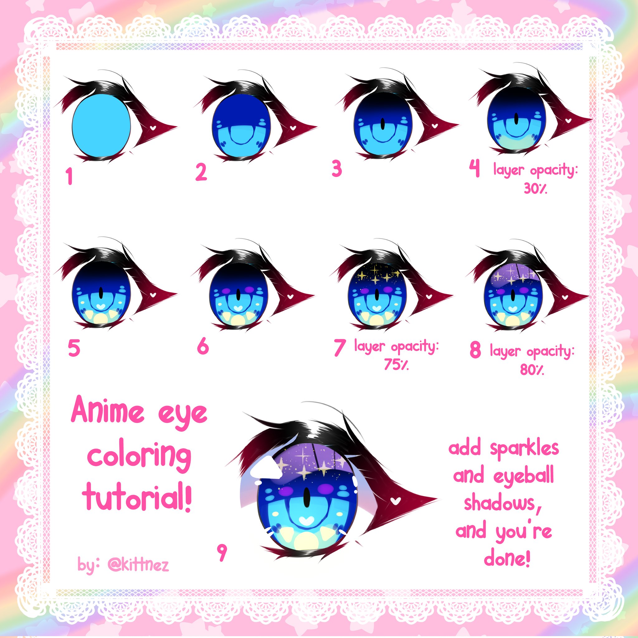 Tutorial] - How to color anime eye - step by step