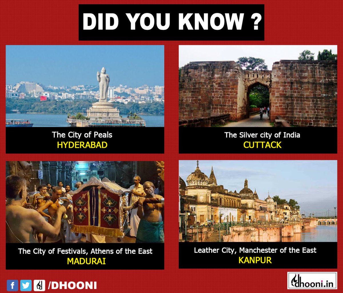 DhooniIN's tweet image. Different names of cities in India.. 
#learnknowgrow  #India  #knowledge_challenge #readtolearn