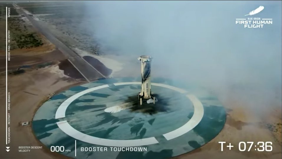 Booster Touchdown #NewShepard #NSFirstHumanFlight