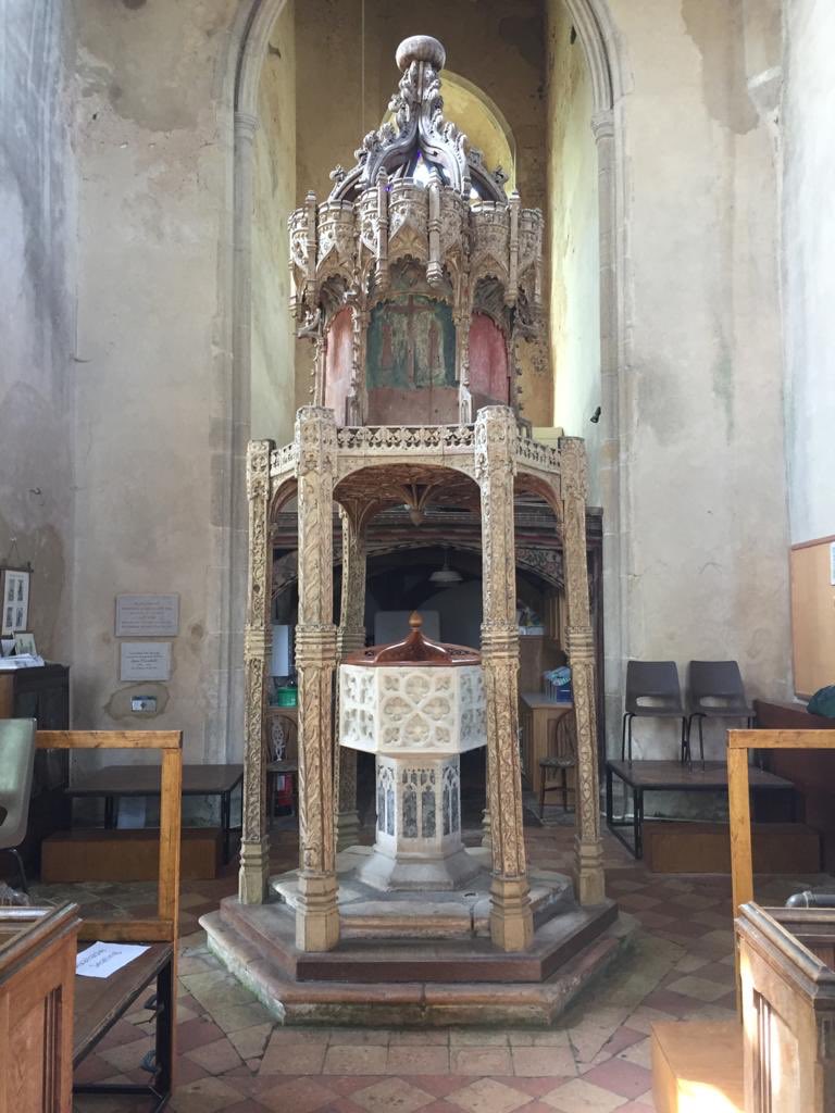EngChurchPics's tweet photo. St Botolph, #Trunch, Norfolk with its early C16 font canopy. https://t.co/W3mhST0ml3