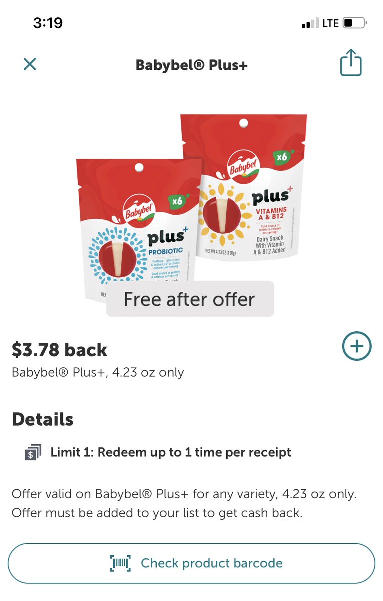 Add this offer to your Ibotta App. Submit receipt after purchasing for a full refund added to your account!
#ibottafreebies
#ibottadeals