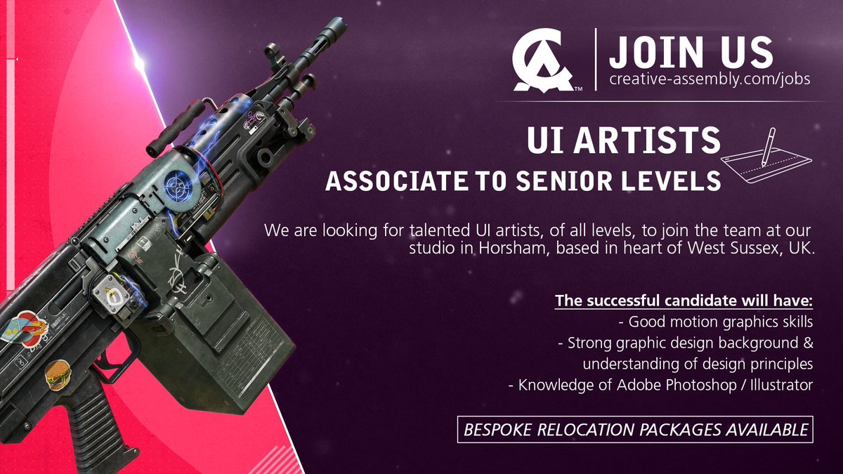 CAGames's tweet image. The team behind Alien: Isolation and Halo Wars 2 are working on an exciting, brand-new sci-fi shooter, and are looking for talented UI artists from junior to senior levels to join this ambitious multiplayer title.

💼bit.ly/3wJKN9L