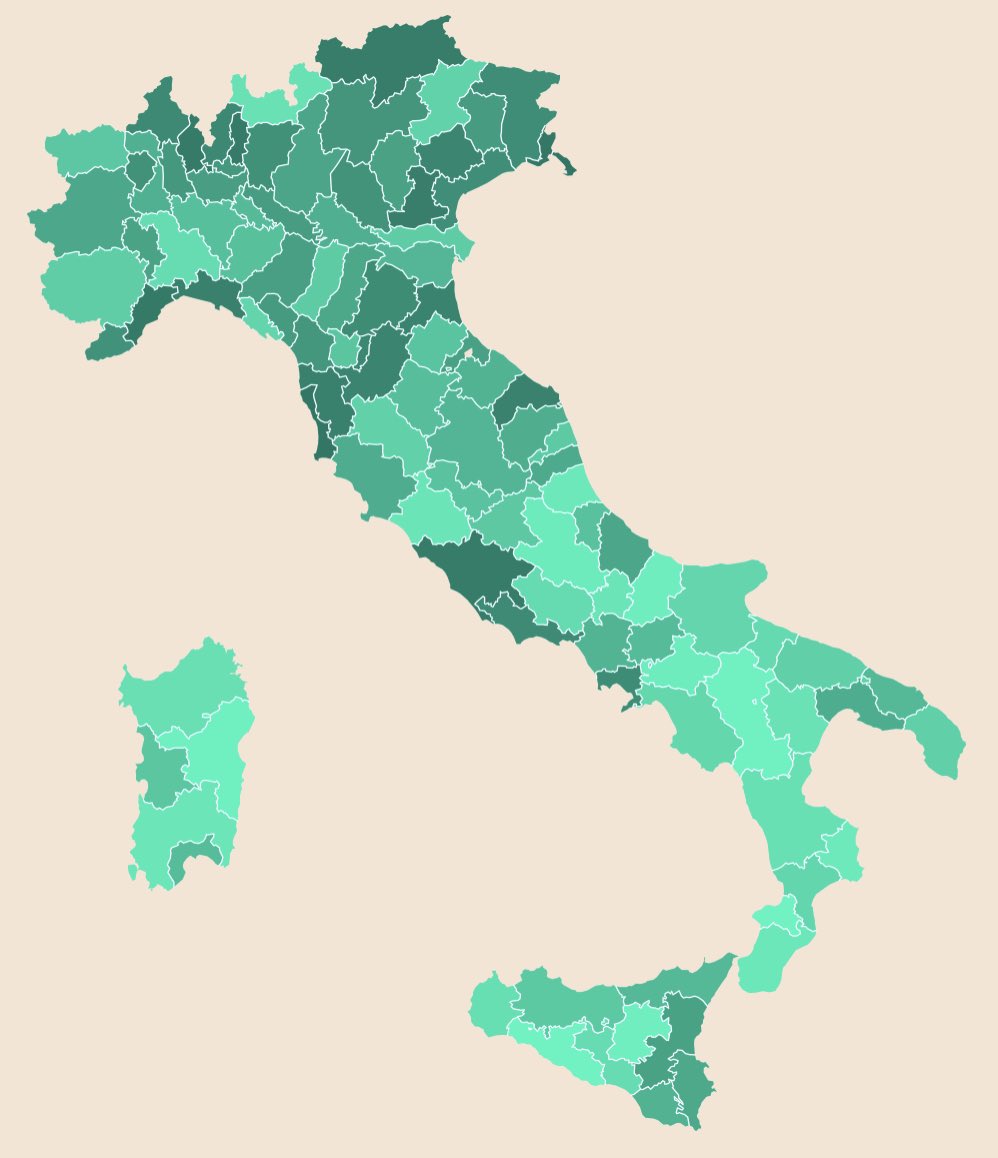 GibelliTiziana's tweet photo. Due regioni non hanno verde chiaro, sono quelle che dalla rilevazione #PTSCLAS per @sole24ore risultano avere il rapporto più alto tra #AtletiOlimpici e #popolazione. E una è  @regioneFVGit ❤️❤️❤️ cuore sportivo... #SportCulturaFVG https://t.co/8eI1i2b21u