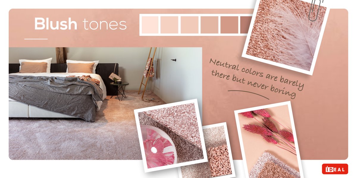 #ForYourInspiration: Nudes in all shades, soft pinks, and a delicate touch of lilac set the tone in this palette. Neutral colors are barely there but never boring.  In their delicate way they spice up any interior with a touch of luxury and a soft finish.
 
#carpet  #tufttuesday