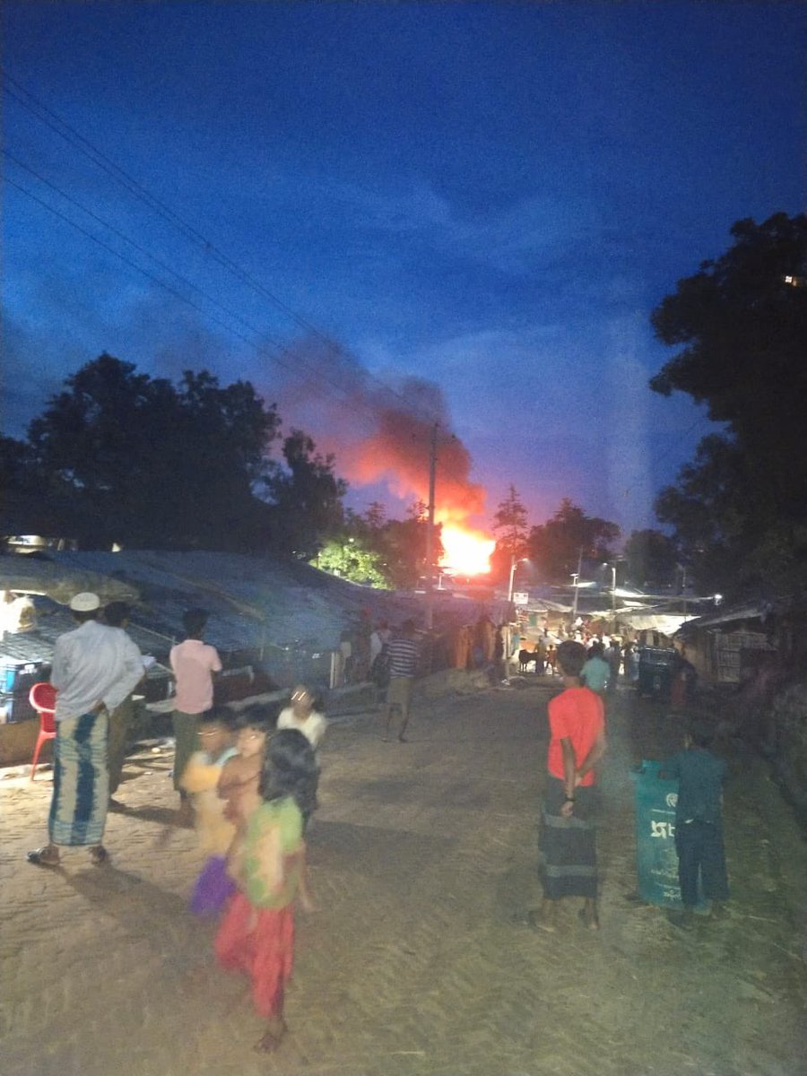 shafiur's tweet photo. Another Fire in the #Rohingya camps.  Camp 9 h2. https://t.co/ZFmsyrRQOV