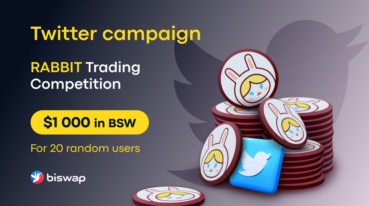 💰$1000 Twitter Giveaway💰
 BSW Rewards - Mighty Earnings!

📆End date: July 27

❤️&amp;RT this post 
🌟 Follow <a href="/Biswap_Dex/">Biswap</a> 
🌟 Enter your BEP-20 wallet in comments

👉biswap.org/rabbit_competi…

Grasp #BSW via #RABBIT Trading Competition on #Biswap!

#DEX #DeFi