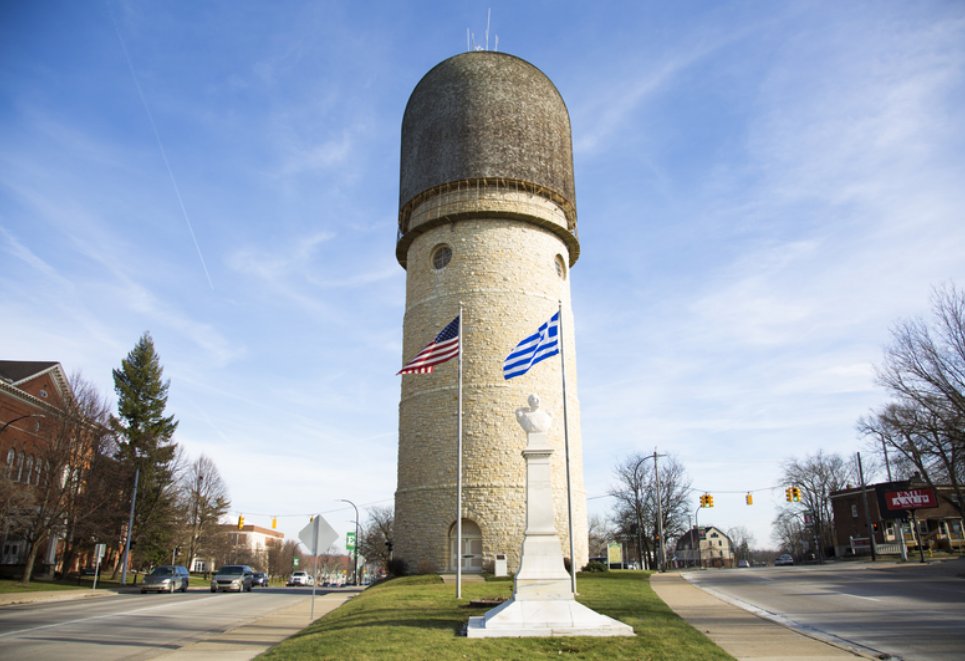 can't believe they launched the ypsilanti water tower, once ranked the world's most phallic building, into space