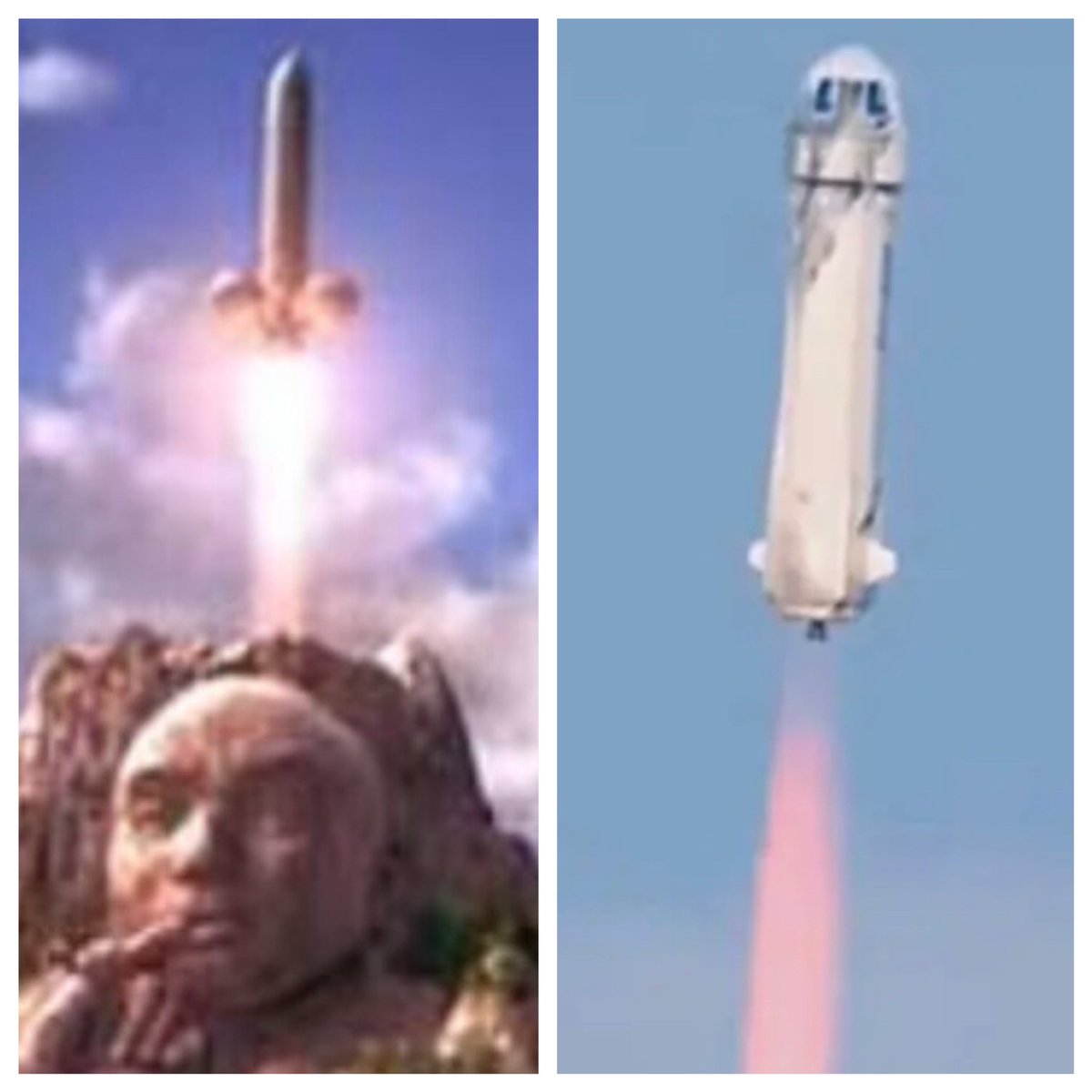 designmonsterux's tweet photo. Congrats to @JeffBezos for stealing Dr Evil’s spaceship design, complete with a long smooth shaft, and two balls. #JeffBezos is #DrEvil https://t.co/fkSrEFdijV