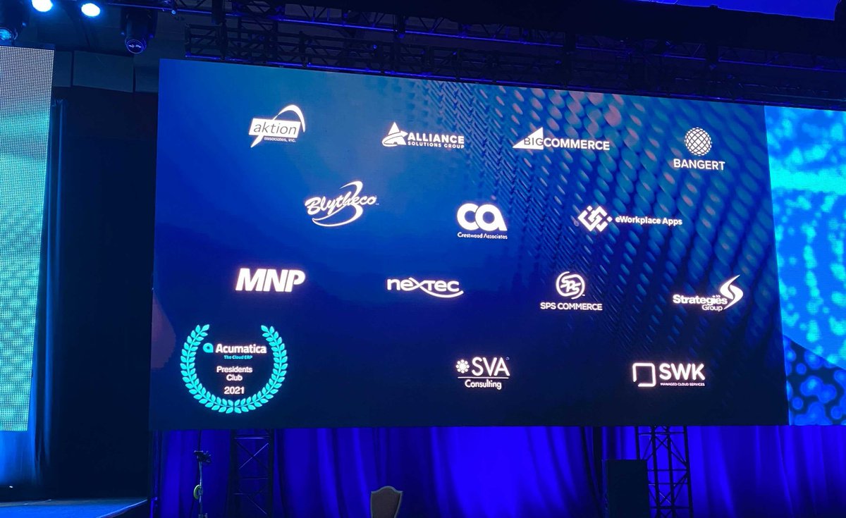 Congratulations to all the Presidents Club winners announced at #AcumaticaSummit 
What do they have in common besides success helping customers with <a href="/Acumatica/">Acumatica</a>? Almost all are acu-connect members!