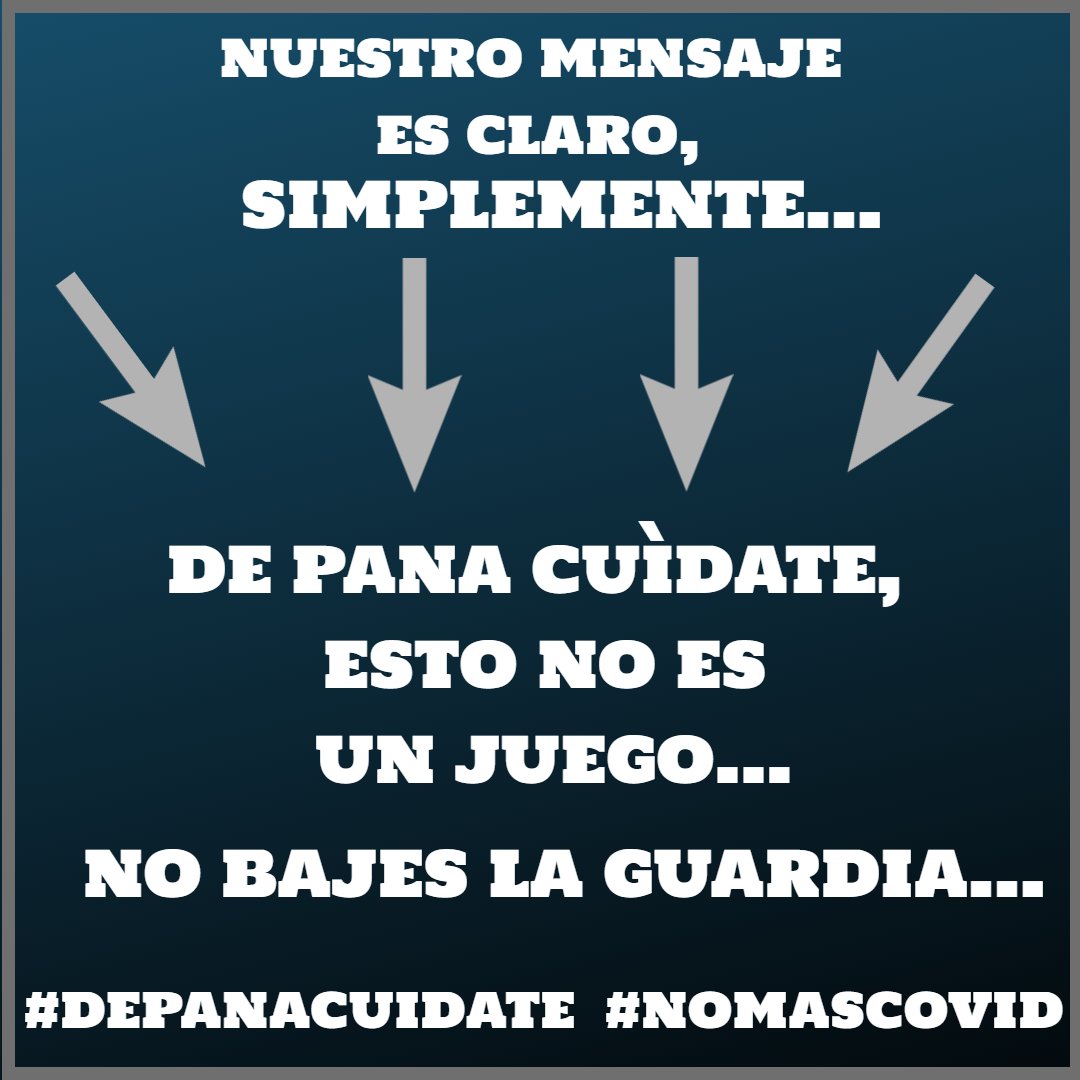Campaña:
"De pana cuídate, esto no es un juego"
Imágen #96
#DEPANACUIDATE #NOMASCOVID
