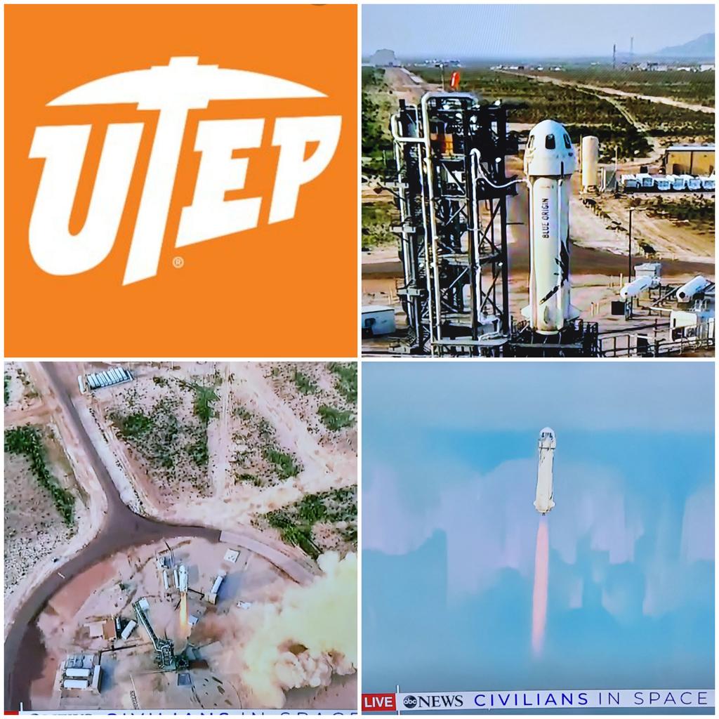 Several <a href="/UTEP/">UTEP</a> (UT ELPASO) graduates part of #BlueOrigin Team that made this possible! <a href="/ABC/">ABC News</a> <a href="/abc13houston/">ABC13 Houston</a> <a href="/WSJ/">The Wall Street Journal</a> <a href="/blueorigin/">Blue Origin</a> <a href="/JeffBezos/">Jeff Bezos</a> <a href="/KFOX14/">KFOX14 News</a> <a href="/KTSMtv/">KTSM 9 News</a> @abc7breaking @Univision26 <a href="/TelemundoEP/">KTDO Telemundo 48</a> <a href="/nytimes/">The New York Times</a> <a href="/washingtonpost/">The Washington Post</a> <a href="/latimes/">Los Angeles Times</a> <a href="/GMA/">Good Morning America</a> <a href="/EPCCNews/">EPCC</a> <a href="/TeamCNN/">Team CNN</a> @cbsmireya <a href="/CBSNews/">CBS News</a> <a href="/NBCNews/">NBC News</a>