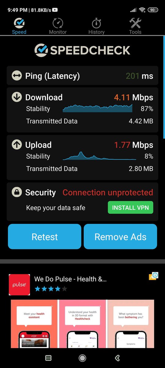 franckliza's tweet photo. @PLDT_Cares @PLDT_Cares bulok internet niyo! Good connection https://t.co/lnYbDXZRwc pero sa ibang speedtest app kulelat kayo? ano yan scam?! Used ps4 and another app to check your internet, dun makikita bulok niyo na service! https://t.co/1xMiqgPLHU
