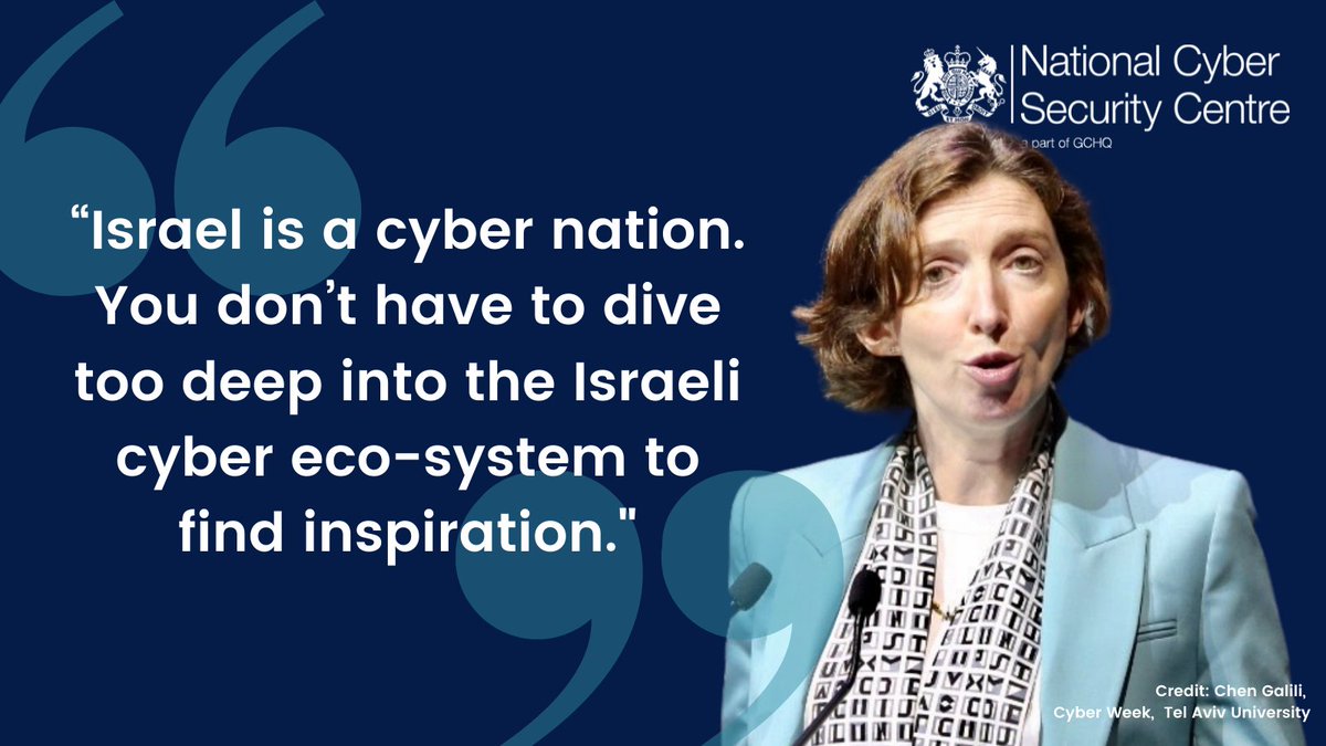 NCSC's tweet image. “Israel is a cyber nation. You don’t have to dive too deep into its cyber eco-system to find inspiration. [Our] relationship is built on the long-standing ties of an enduring national security alliance.” - @Lindy_Cameron

ncsc.gov.uk/speech/lindy-c…

🇬🇧🇮🇱
#cyberweek2021
@Israel_Cyber