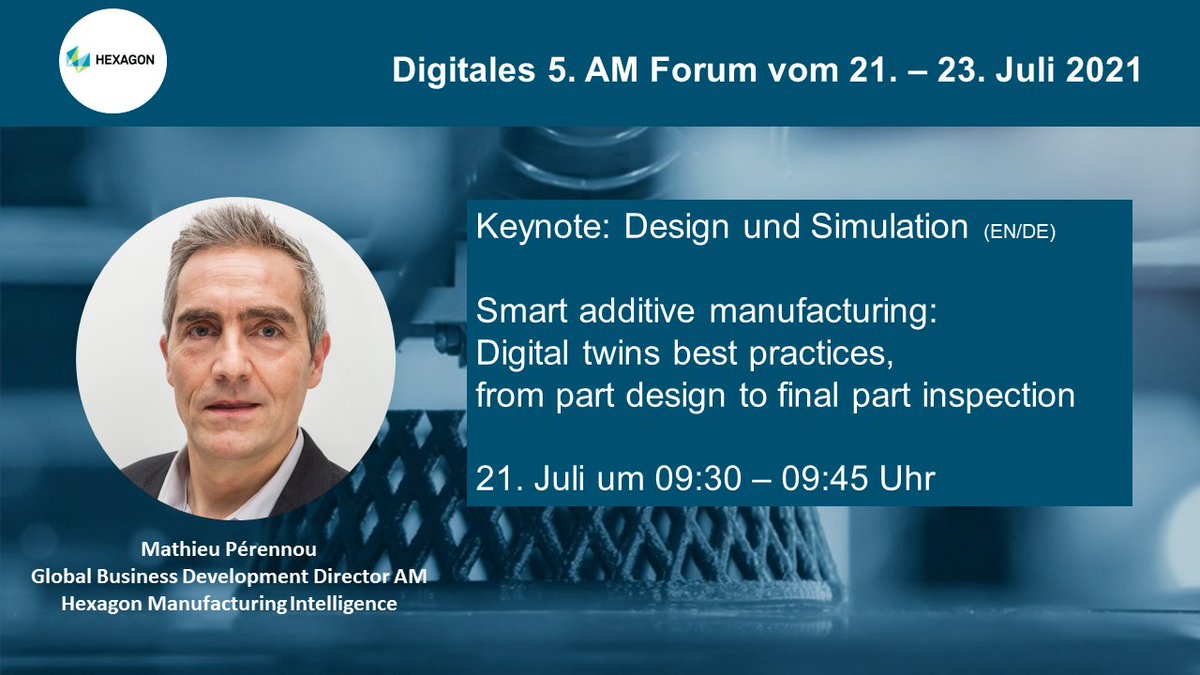 simufact_de's tweet photo. 5. Am Forum vom 21. -  23. Juli 2021
Verpassen Sie nicht unsere Keynote: Diesen Mittwoch um 9.30 Uhr.
Hier kostenfrei registrieren:
https://t.co/shxN2vNHto

#AdditiveFertigung; #SmartManufacturing https://t.co/jB7QNEjkXR