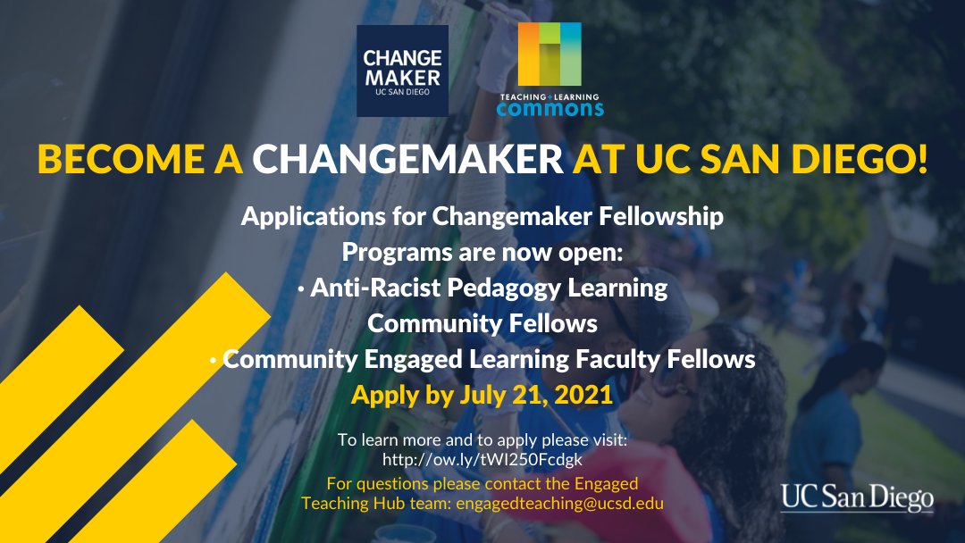 UCSD_Commons's tweet photo. To learn more and to apply please visit:
https://t.co/aF73Er2OIp
 
#tritonchangemakers
@ucsdchangemaker https://t.co/gTM79rPEA3