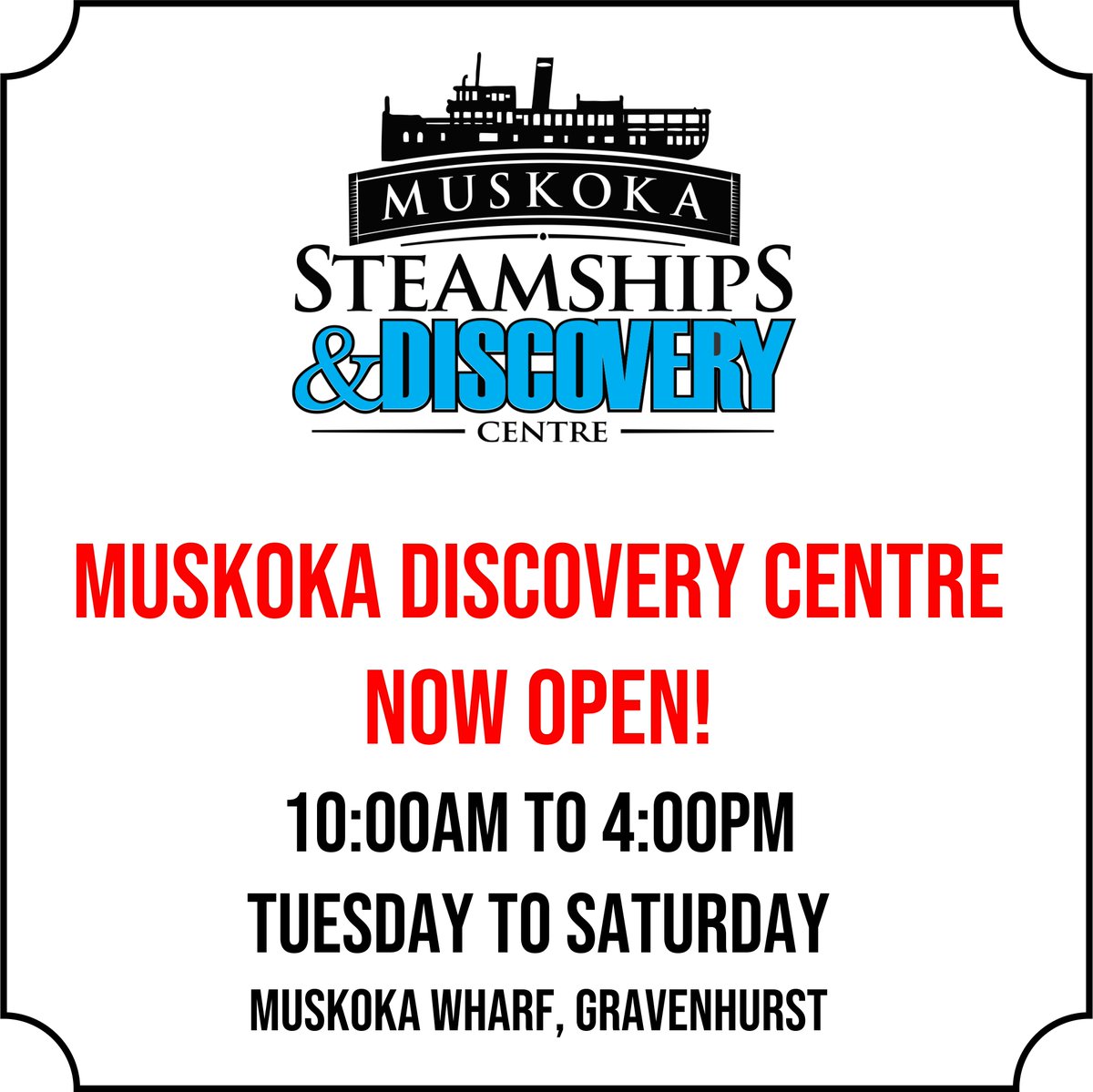 We are open again at Muskoka Discovery Centre!
Plan your visit today at realmuskoka.com! 

#muskoka #gravenhurst #museum #attractions