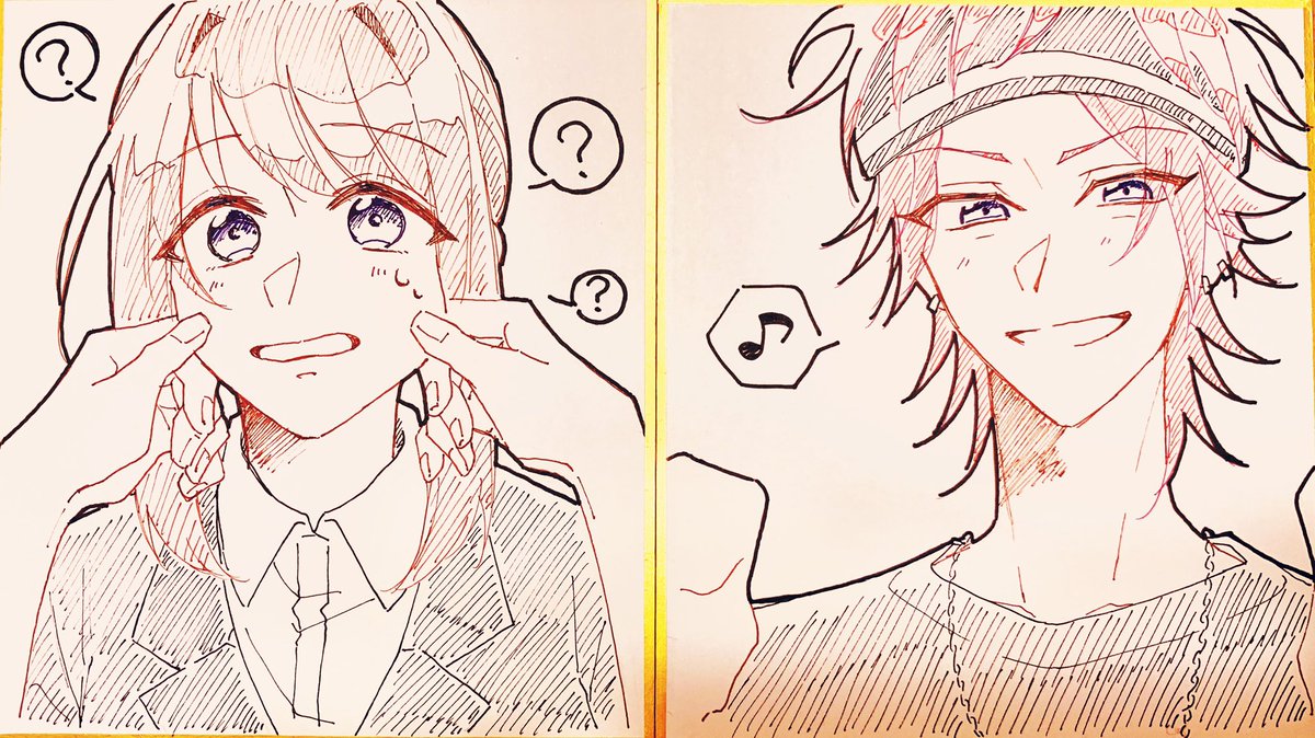 これはこないだ、おとももちに押し付けた2枚1組な燐あんちゃん色紙 