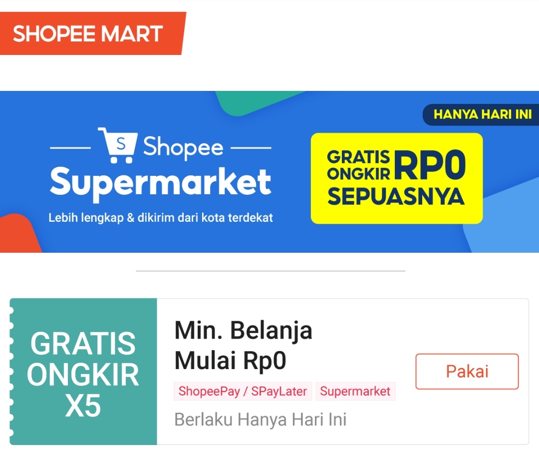Wajib klaim dulu tiap hari Glowing star

Cashback 50% shopee dari rumah &amp; Gratis ongkir shopeemart:
bit.ly/ShopeeSupermar…

(Voucher shopeemart scroll ke paling bawah)