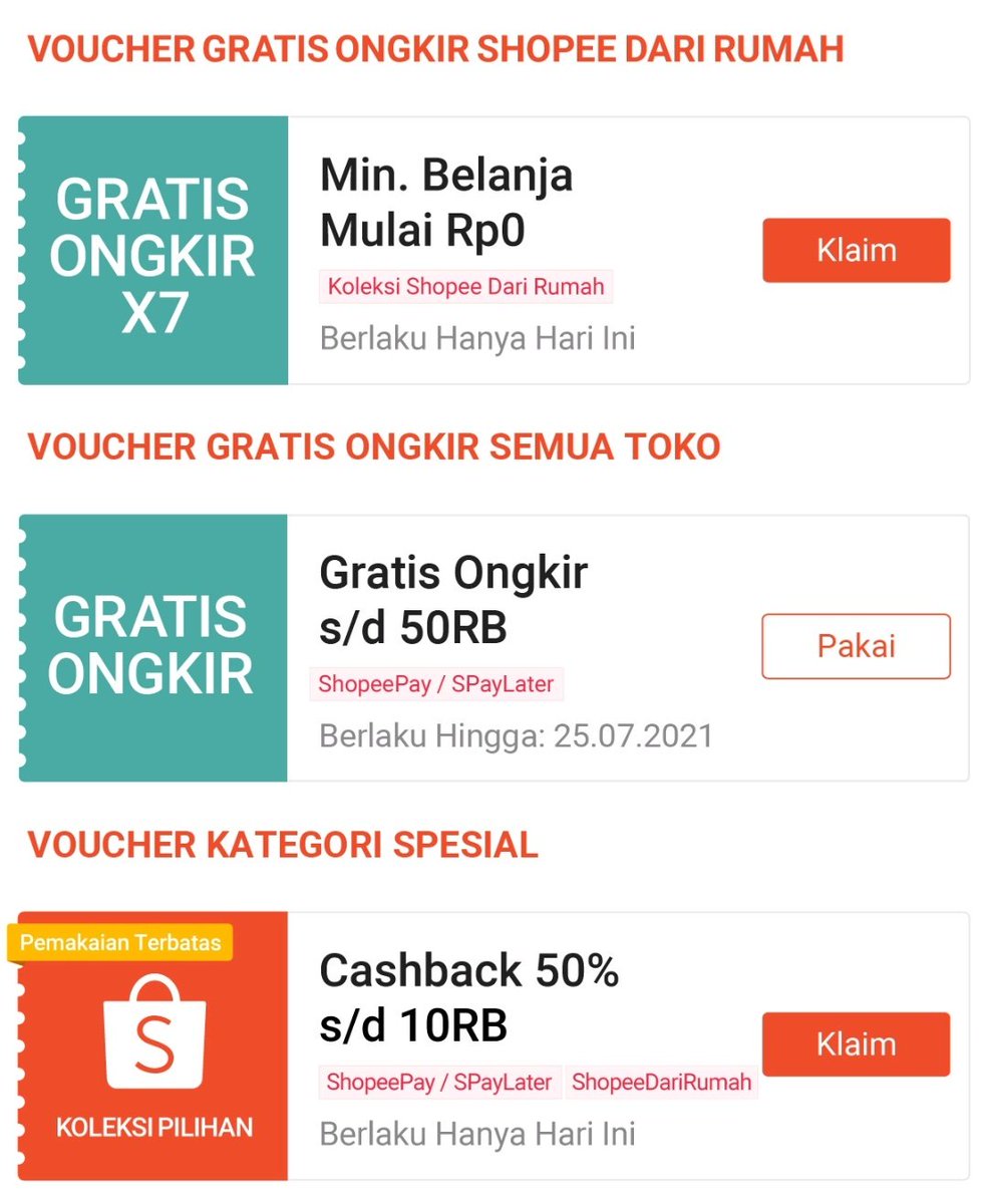 AreaSeks's tweet image. Wajib klaim dulu tiap hari Glowing star

Cashback 50% shopee dari rumah &amp;amp; Gratis ongkir shopeemart:
bit.ly/ShopeeSupermar…

(Voucher shopeemart scroll ke paling bawah)