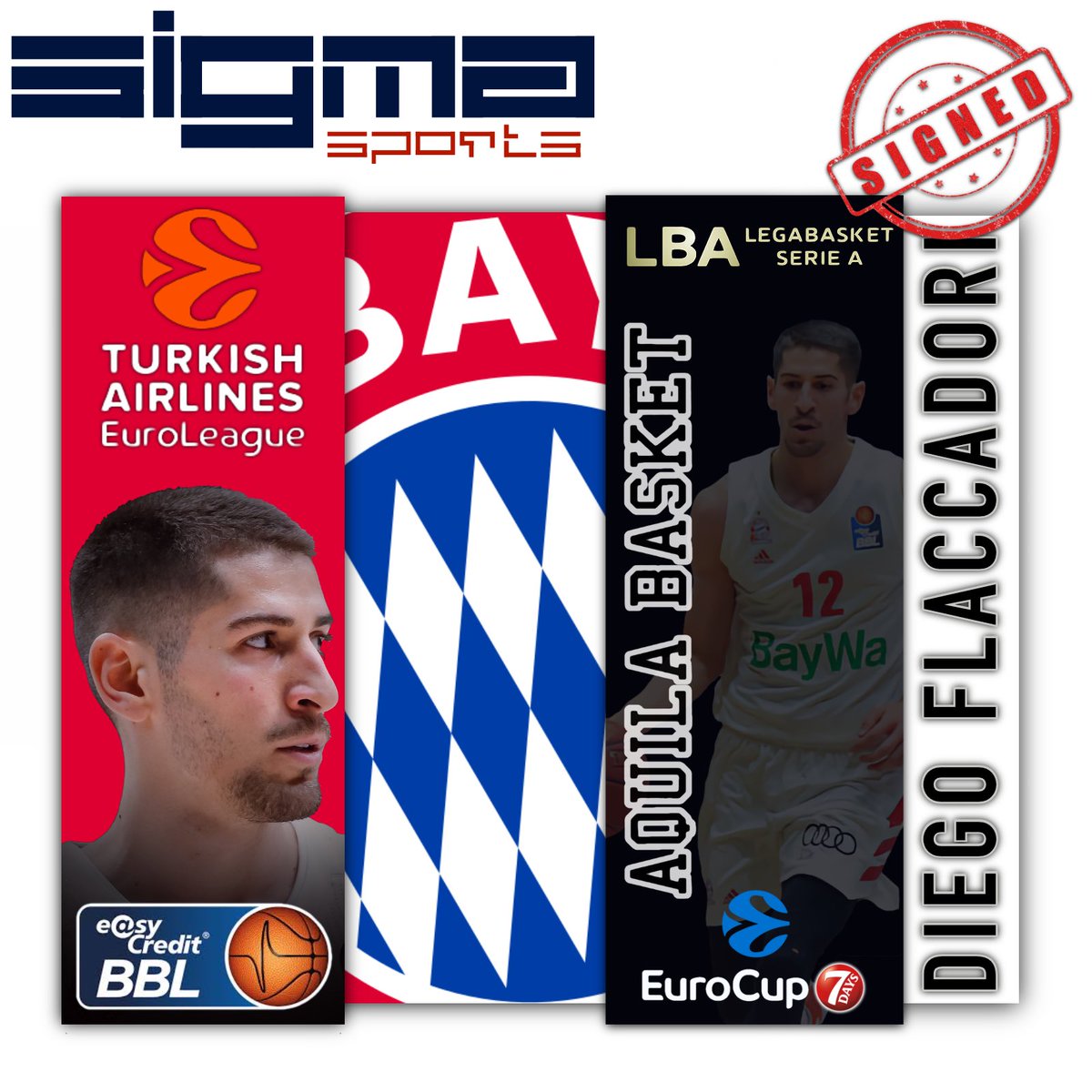 Sigma_Sports's tweet photo. OFFICIAL: amazing day for @flacks12 which extended his contract with @FCBBasketball and signed back on a loan with @AquilaBasketTN to be one of the main backcourt players both in @LegaBasketA and @EuroCup‼️✍️
Let’s go Diego 🤞🏻🍀
#SigmaSports #DreamBIG #Flacks #Devotion #Trento https://t.co/VuiDZyAdg2