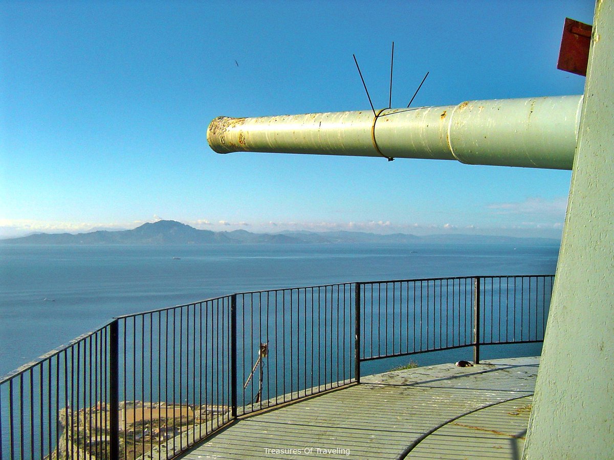 From on top of the #RockOfGibraltar at #OHarasBattery #lookout you can see an incredible 360° views with stunning #vistas, all seen from the spot of the large #cannon! You can see the coast of #Spain, while in the other see the #StraitOfGibraltar you can see #Morocco