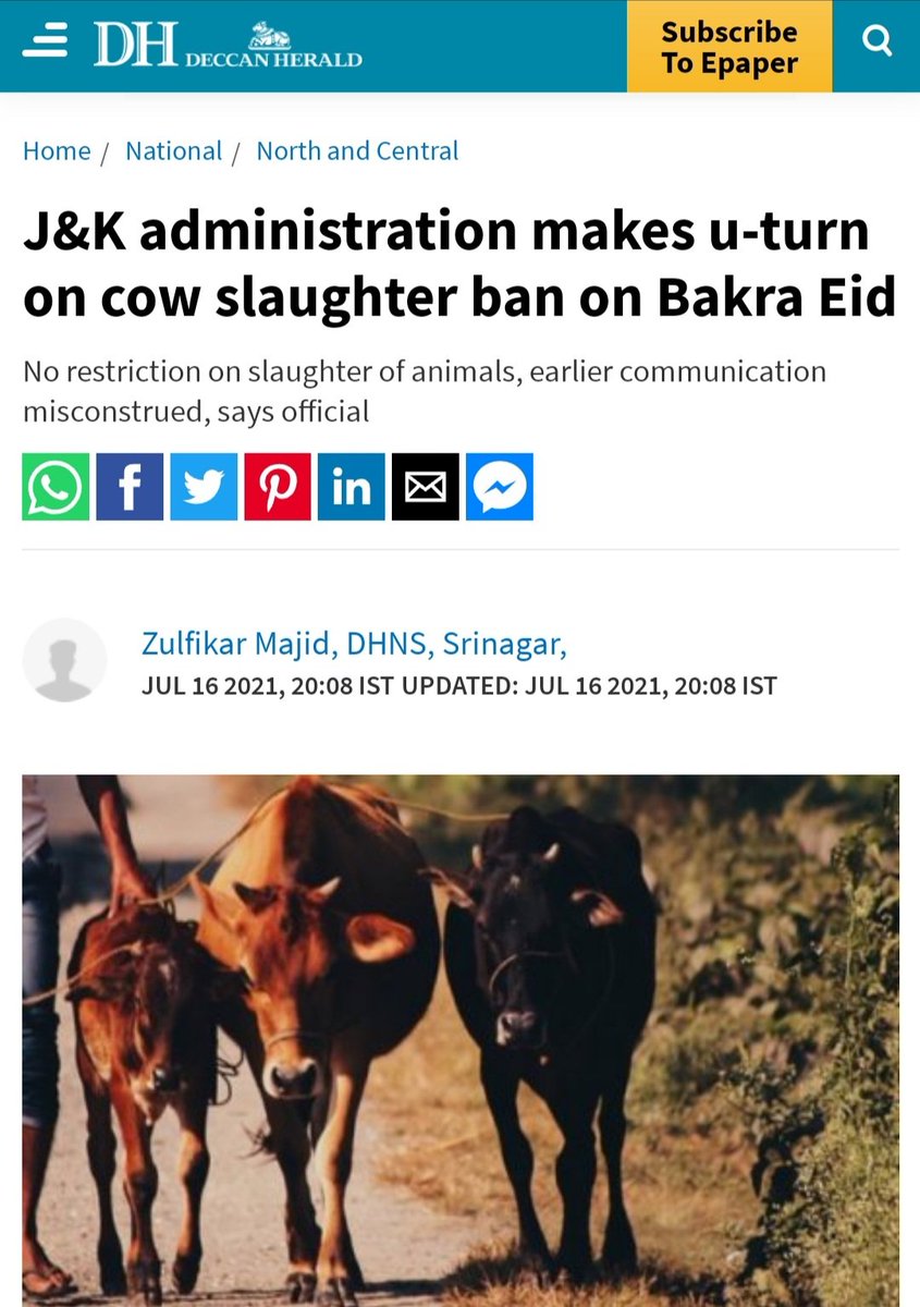 RudreshScharma's tweet image. It is shameful for us and we assume it is our government @KapilMishra_IND
Central government is allowing gau-hatya (cow slaughter) in Kashmir. 👏👏 #kashmiriyat #SameDNA

Download and install the Uprising app to access more content from Upword

uprising.page.link/join