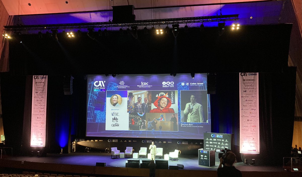 wendynather's tweet image. Gentlefolks, may I present — for the first time live on stage in Tel Aviv — @brysonbort at #Cyberweek2021 👏🏽👏🏽👏🏽