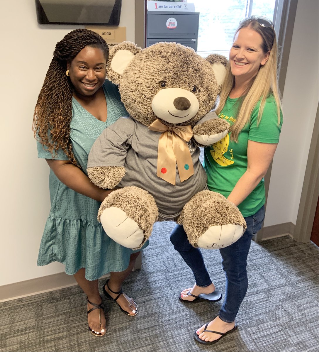 SavChathamCASA's tweet photo. CASA Ted is teaching Communications &amp; Development Manager, Jennifer, and Advocacy Director, Mandy, how to share on this #TedTuesday. Today Ted Tuesday's Lesson: Sharing is caring! We hope that your day is full of love. #SavannahCASA #TedTuesday https://t.co/NE7cyUMHMC