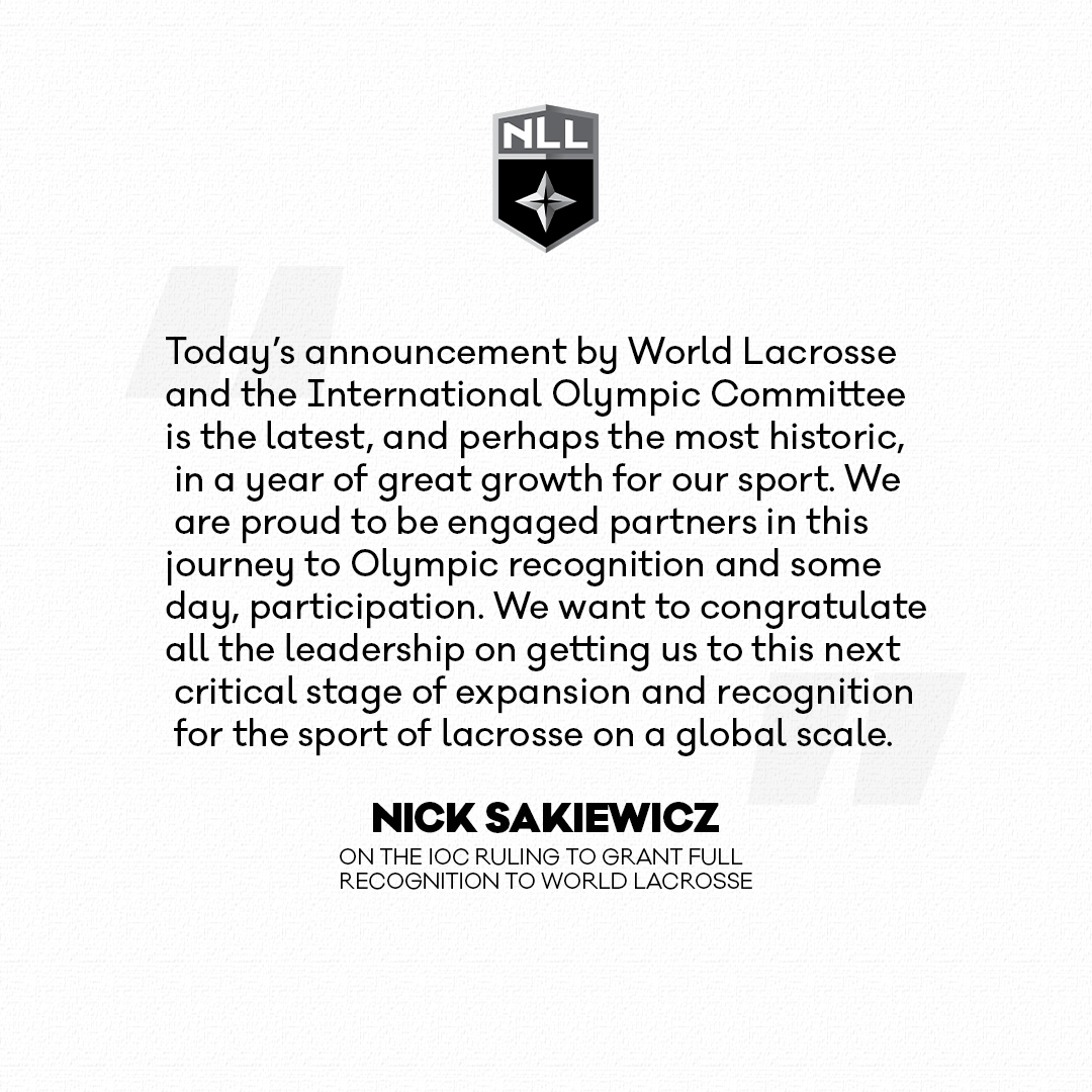 A historic day for our sport as the IOC grants full recognition to World Lacrosse!

Details👉bit.ly/IOCGrantsFullR…