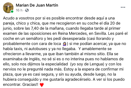 fermincaba's tweet photo. Venga, todos a buscar a la pareja que busca esta chica de #Sevilla, que a la gente buena hay que agradecerle sus acciones. https://t.co/rX9Vm58cmK