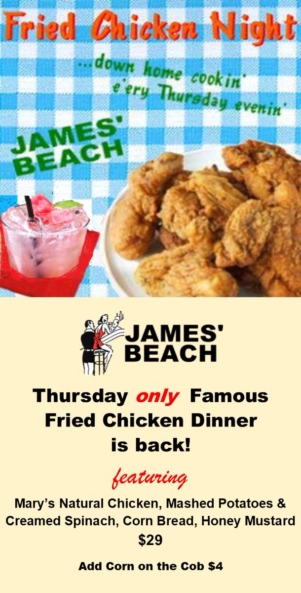 James_Beach's tweet photo. Now that we're back open, we just can't make our fried chicken in our lone fryer every night to the ... https://t.co/rl8tzquaMi